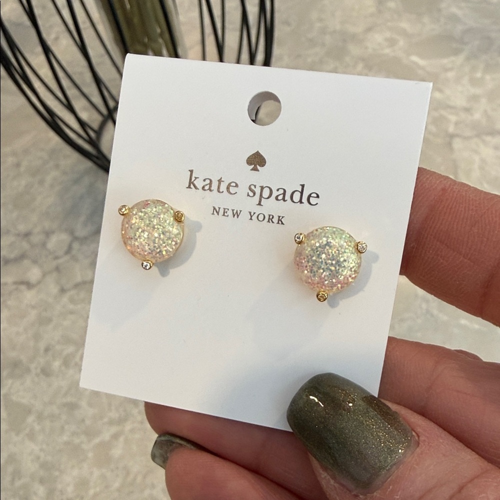 Kate Spade rise and shine glitter stud earrings - Picture 2 of 4